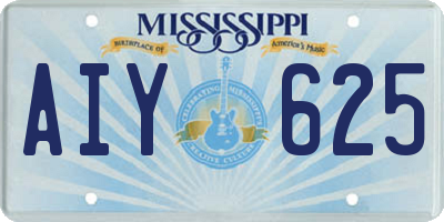 MS license plate AIY625
