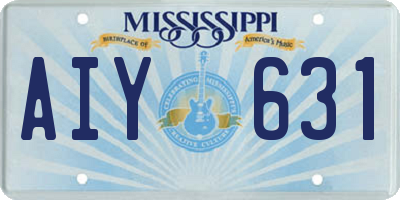 MS license plate AIY631