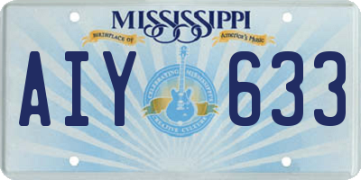 MS license plate AIY633