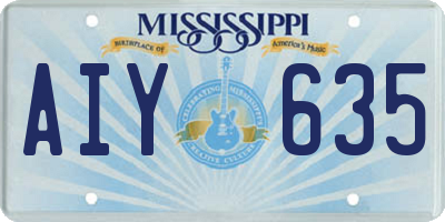 MS license plate AIY635