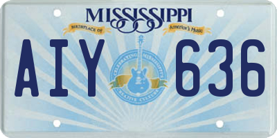 MS license plate AIY636