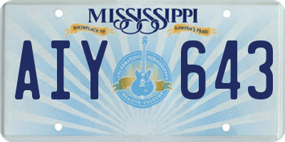 MS license plate AIY643
