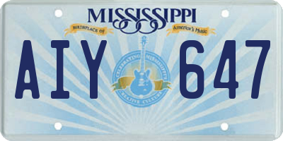 MS license plate AIY647