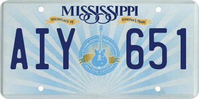 MS license plate AIY651