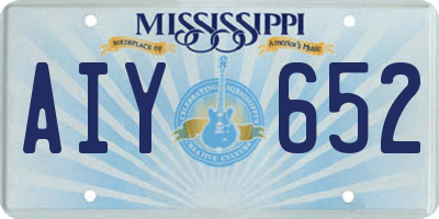 MS license plate AIY652