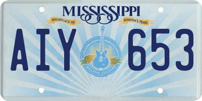 MS license plate AIY653