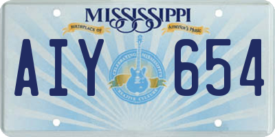 MS license plate AIY654