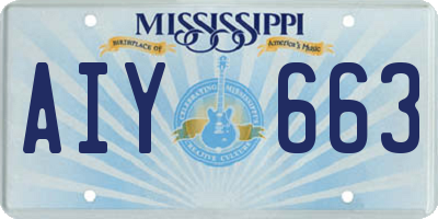 MS license plate AIY663