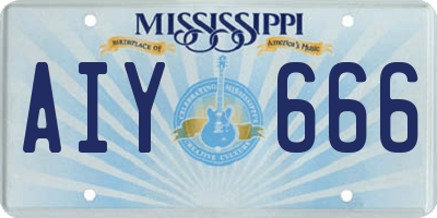 MS license plate AIY666