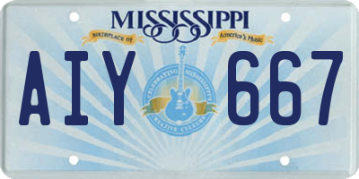 MS license plate AIY667