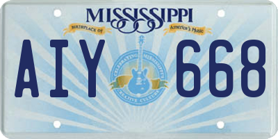 MS license plate AIY668