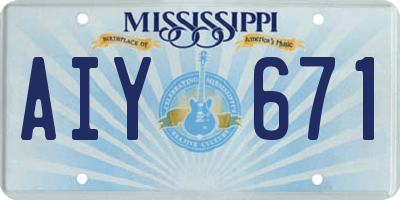 MS license plate AIY671