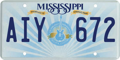 MS license plate AIY672