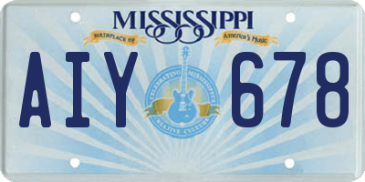 MS license plate AIY678