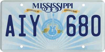 MS license plate AIY680