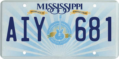 MS license plate AIY681