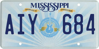MS license plate AIY684