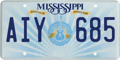 MS license plate AIY685