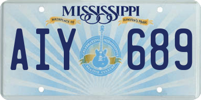 MS license plate AIY689
