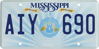 MS license plate AIY690