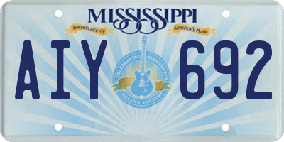 MS license plate AIY692