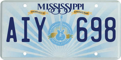 MS license plate AIY698