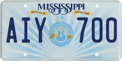 MS license plate AIY700