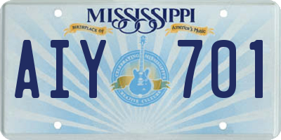 MS license plate AIY701