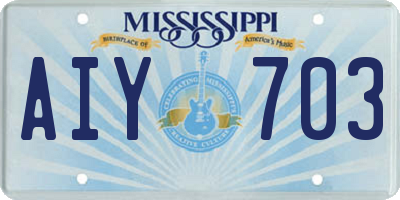 MS license plate AIY703
