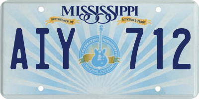 MS license plate AIY712