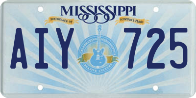 MS license plate AIY725
