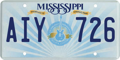MS license plate AIY726