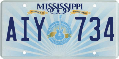 MS license plate AIY734