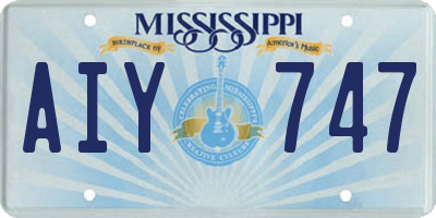 MS license plate AIY747
