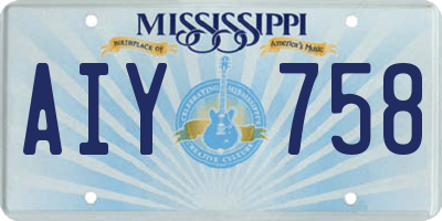 MS license plate AIY758