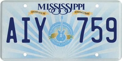 MS license plate AIY759