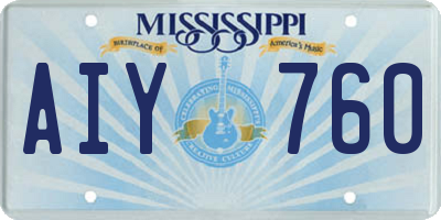 MS license plate AIY760
