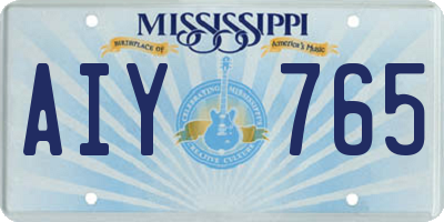 MS license plate AIY765