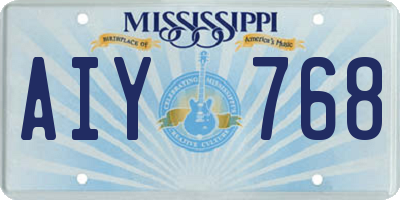 MS license plate AIY768