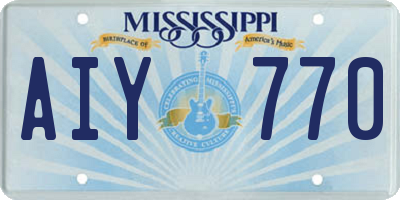 MS license plate AIY770