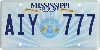MS license plate AIY777