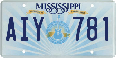 MS license plate AIY781
