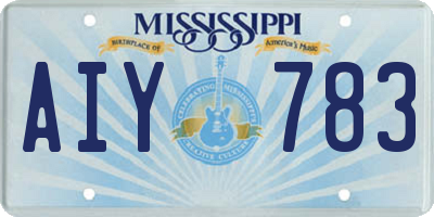 MS license plate AIY783
