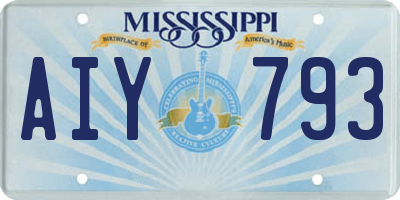 MS license plate AIY793