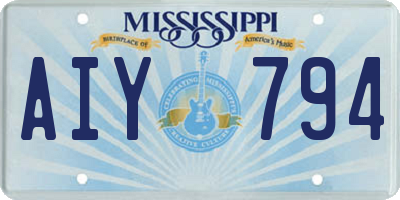 MS license plate AIY794
