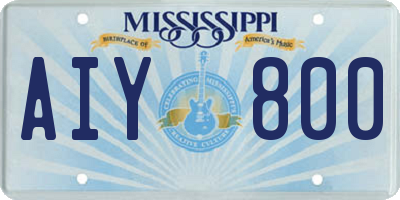 MS license plate AIY800