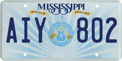 MS license plate AIY802