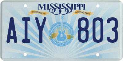MS license plate AIY803