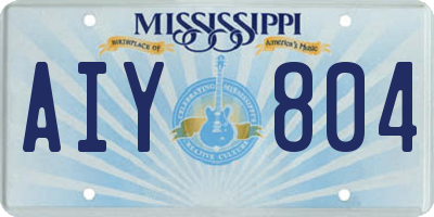 MS license plate AIY804