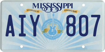 MS license plate AIY807